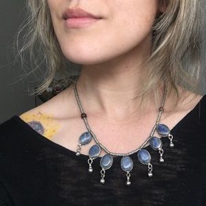 Vintage Lapis and silver necklace from Nepal